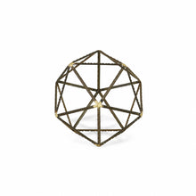 Load image into Gallery viewer, Hand Painted Geometric Orb Tabletop Sculpture (399629) - Brown / Gold