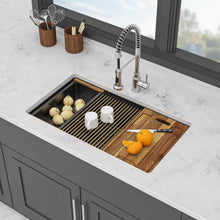 Load image into Gallery viewer, Quartz Composite Kitchen Sink With Undermount Design, Durable Single Bowl Workstation