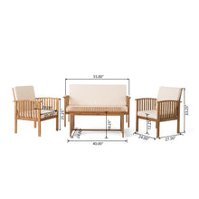 Load image into Gallery viewer, 4 Piece Set Outdoor Chat Set With Water Resistant Cushions