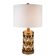 Load image into Gallery viewer, Magestic Geo Table Lamp - Brown And Gold