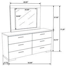 Load image into Gallery viewer, Dulcey - 6 Drawer Dresser With Mirror - Gloss White