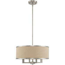 Load image into Gallery viewer, Four Light Metal Dimmable Chandelier With Shades - Nickel / Ash Gray