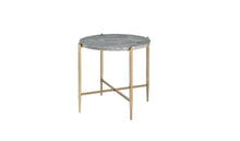 Load image into Gallery viewer, Manufactured Wood And Metal Round End Table - Champagne And Light Gray