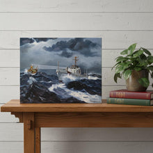 Load image into Gallery viewer, Hand Painted Model Boat - Blue / Dark Gray