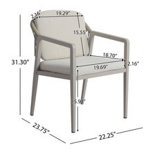 Load image into Gallery viewer, 7 Pieces Modern Outdoor Dining Set With Acacia Wood Table And Chairs