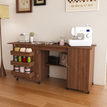 Load image into Gallery viewer, Foldable Sewing Table With Locking Casters
