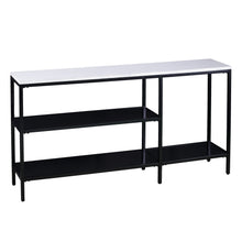Load image into Gallery viewer, Faux Marble Frame Console Table Two Shelves - White / Black