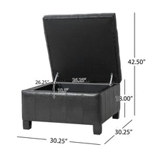 Load image into Gallery viewer, Square Tufted Indoor Ottoman With Lift-Top Storage
