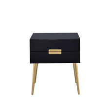 Load image into Gallery viewer, End Table With Two Drawers - Black And Gold