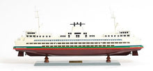 Load image into Gallery viewer, Washington Ferry Boat Hand Painted Decorative Boat - Brown / White
