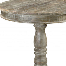Load image into Gallery viewer, 30" Rounded Solid Wood Pedestal Base Dining Table - Gray
