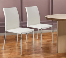 Load image into Gallery viewer, Upholstered Faux Leather Dining Side Chair (Set of 2) - White