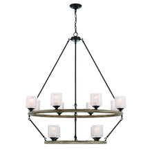 Load image into Gallery viewer, Candle Style Twelve Light Metal Dimmable Chandelier With Shades - Black