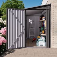 Load image into Gallery viewer, Metal Outdoor Storage Shed 4 X 9 Ft With Sloping Roof, Vents, And Side Door - Gray