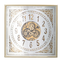 Load image into Gallery viewer, Square Mirror Analog Exposed Gear Wall Clock - Gold / Silver