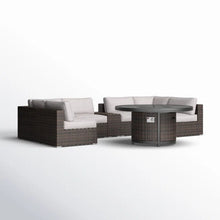 Load image into Gallery viewer, Rattan Patio Set With Comfortable Cushions And Fire Pit