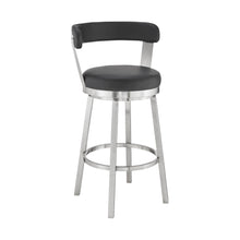 Load image into Gallery viewer, Swivel Backless Bar Height Bar Chair - Black / Silver