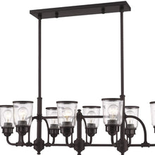 Load image into Gallery viewer, 21" Eight Light Dimmable Chandelier With Shades - Bronze