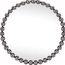 Load image into Gallery viewer, 24" Iron Beaded Round Accent Mirror - Dark Gray