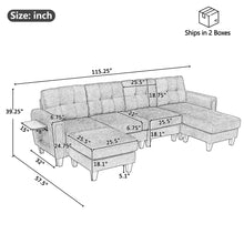 Load image into Gallery viewer, Modular Sectional Sofa With Movable Ottomans, USB Ports & Side Tables