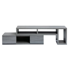 Load image into Gallery viewer, Wood Enclosed Open Storage TV Stand (724156) - Gray