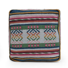 Load image into Gallery viewer, Inca - Handcrafted Peruvian Print Square Pouf Ottoman - Multicolor