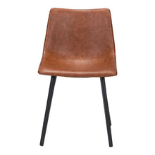 Load image into Gallery viewer, Vintage Look Faux Leather Slight Scoop Dining Chairs (Set of 2) - Brown