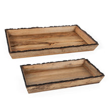 Load image into Gallery viewer, Solid Wood Vanity Dining Room Tray (Set of 2) - Brown