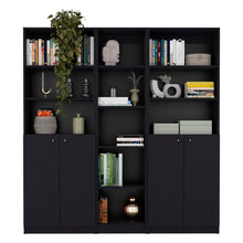 Load image into Gallery viewer, Five Tier Bookcase With Four Doors (546354) - Black