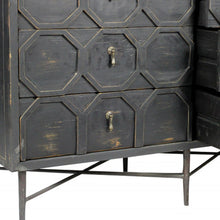 Load image into Gallery viewer, Wood Six Drawer Double Dresser - Dark Brown