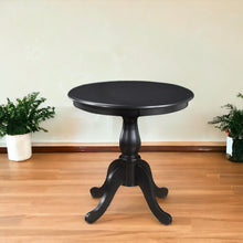 Load image into Gallery viewer, 36" Rounded Solid Manufactured Wood And Solid Wood Pedestal Base Dining Table - Black