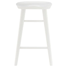 Load image into Gallery viewer, Solid Wood Backless Counter Height Bar Chair - White
