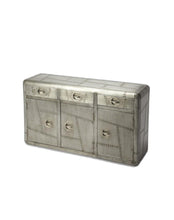 Load image into Gallery viewer, Steel Console Accent Cabinet With Three Drawers - Silver
