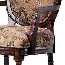 Load image into Gallery viewer, Bernice - Oval Back Chair With Floral Carvings - Brown / Beige Gray