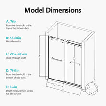 Load image into Gallery viewer, Frameless Double Sliding Soft-Close Shower Door, 3 / 8" (10Mm) Thick SGCC Tempered Glass Door, Matte