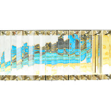 Load image into Gallery viewer, Geometric Crystal LED Chandelier - Gold / Clear / Blue