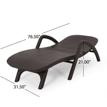 Load image into Gallery viewer, Polypropylene Resin Chaise Lounge With Hand Crafted Details - Dark Brown