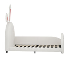 Load image into Gallery viewer, Upholstered Rabbit-Shape Princess Bed With Headboard And Footboard