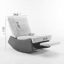 Load image into Gallery viewer, Modern Rocking Chair Recliner, Comfy Rocker Nursery Chair With Footrest, Accent Reading Chair, Upholstered Lounge Chair For Relaxing, Resting, Soft Padded Rocker For Indoor Living Room Bedroom