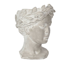 Load image into Gallery viewer, Greek Style Cement Head Planter Indoor Outdoor Home Garden Decor - Gray