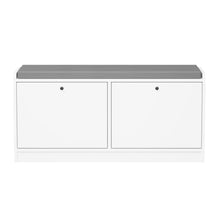 Load image into Gallery viewer, Shoe Storage Bench With Cushion, Entryway Organizer Cabinet For Hallway - White