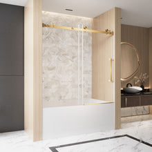 Load image into Gallery viewer, Frameless Single Sliding Shower Door With Handle And Square Tube Track
