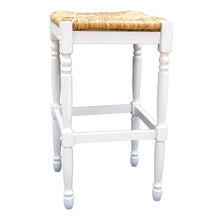 Load image into Gallery viewer, Backless Bar Height Chair With Footrest 29" - Natural And Antiqued White