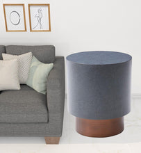 Load image into Gallery viewer, Galvanized Metal Round End Table - Antiqued Copper And Gray