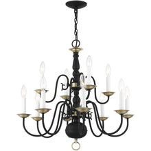 Load image into Gallery viewer, Twelve Light Dimmable Chandelier With Shades - Black