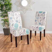 Load image into Gallery viewer, Contemporary Dining Chair Set With Rubberwood Legs - White / Blue