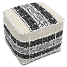 Load image into Gallery viewer, Barley - Square Pouf - White / Beige / Black