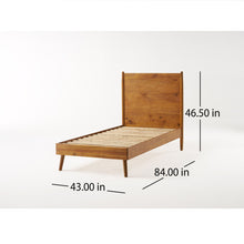 Load image into Gallery viewer, Okioki - Mid-Century Natural Stained Solid Acacia Wood Bed