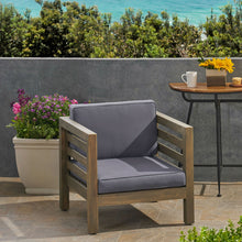 Load image into Gallery viewer, Outdoor Acacia Wood Patio Chair With Fabric Cushion