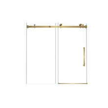 Load image into Gallery viewer, Frameless Single Sliding Shower Door With Handle And Square Tube Track
